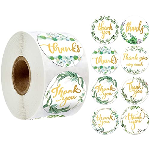 QERTYHJK Round Bronzing Flower Thank You Birthday Party Gift Sticker Decoration Seal Label