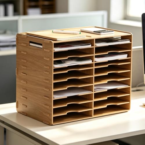 Countertop Literature Sorter, Mail Center Paper Storage Cabinet