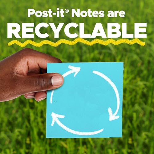 Post-it Notes, 3-inch x 3-inch, Canary Collection, 100 Sheet/Pad (654-2700-YW)