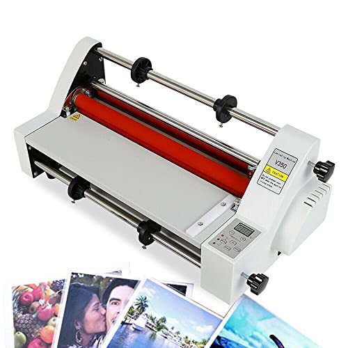 Hot Cold Roll Laminator, 110V Dual Side Digital Display Laminating Machine, Two Heating Modes, Adjustable Paper Feeding Thickness, for Home Office School Use