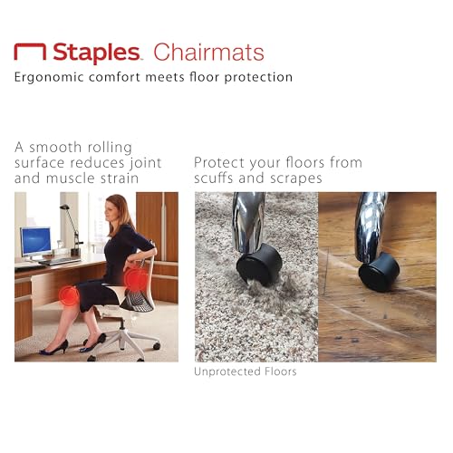 Staples Office Chair Mat, Clear, Hard Floors, 60x46 Inch, Textured