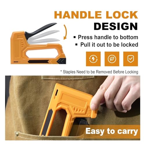 Professional Heavy Duty Stapler Nail Gun Light Duty Staple Gun for Woodworking Manual Nail Gun with 1600pcs Staples