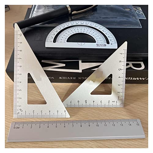 Angle Protractor,4 in 1 Metal Ruler Aluminum Alloy Angle Ruler Protractor Triangle Multifunctional Measuring Tools Set Square Goniometer