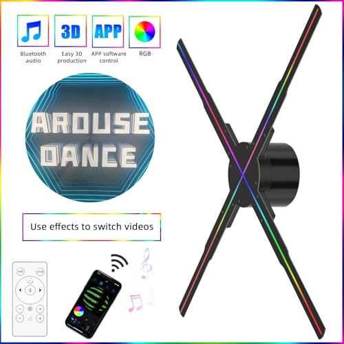 3D Hologram Fan 19.6in 2000x1152 WiFi Projector with 576 LED Light Beads for Business Store Advertising(42cm HD Edition)