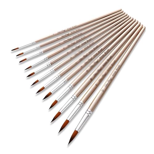 BXFIRS Nylon Hair Gold Art Paintbrush Sets 7 Combination Acrylic Brush Set