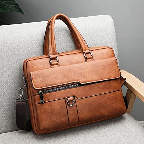 UOHLCX HBJWOV Men's Business Briefcases PU Leather Shoulder Messenger Bags Travel Handbag Male Laptop Bag