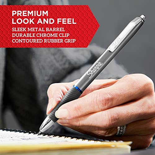 Sharpie S-Gel Pens, Sleek Metal Barrel, Matte Black, Medium Point (0.7mm), Black Gel Ink, 12 Count