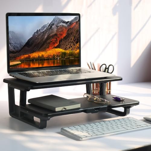 DDYYDS Display Height Bracket Double-Layer Storage Multifunctional Desktop Lifting Base Laptop Stand