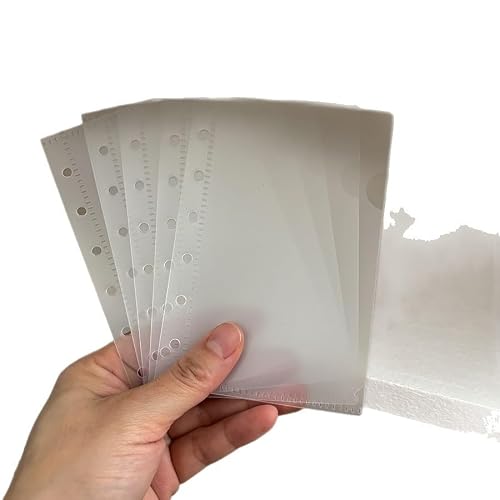 Plastic Dividers, A5 A6 A7 5Pcs PP Frosted 6 Hole Loose Leaf Bag Storage Binder Pocket