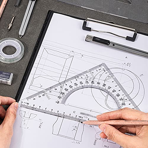 Yuidaaavzz Compass for Geometry 16 Piece Compass Set Math Geometry Tool Set with Lead Refills Protractor Set Great for School Home and Office Compass Drawing Tool