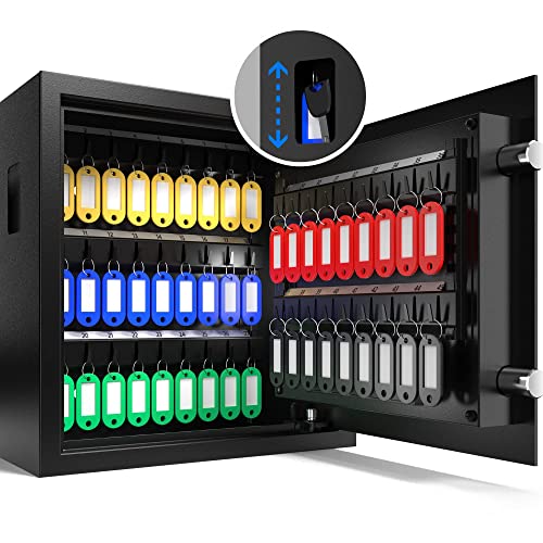 XDeer 45 Position Key Lock Box with Code, Key Box Wall Mount with Drop Slot