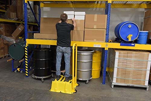 Vestil SPN-1-YL-HR-PO Polyethylene Nestable with Handrails Casters 1 Step 500 Lb. Capacity Yellow