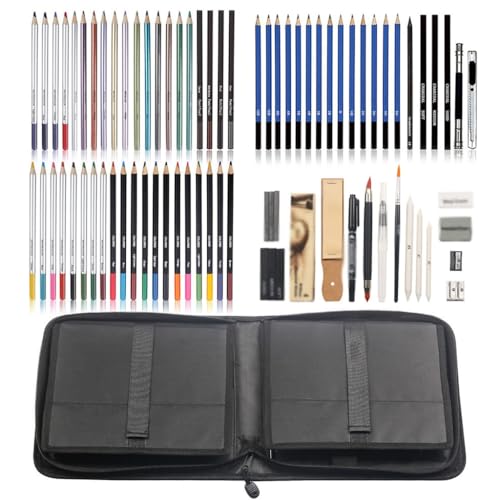 83 Pieces Sketching Color Pencils Set Professional Art Drawing Stationery