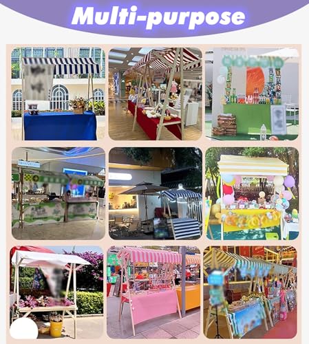 MLYAYE Wood Food Cart on Wheels, Movable Stall Display Stand for Street Stalls, Market Vending, Booth, Floor-Standing Vendor Table Carts, Practical & Lightweight(Red,L 59 inch)