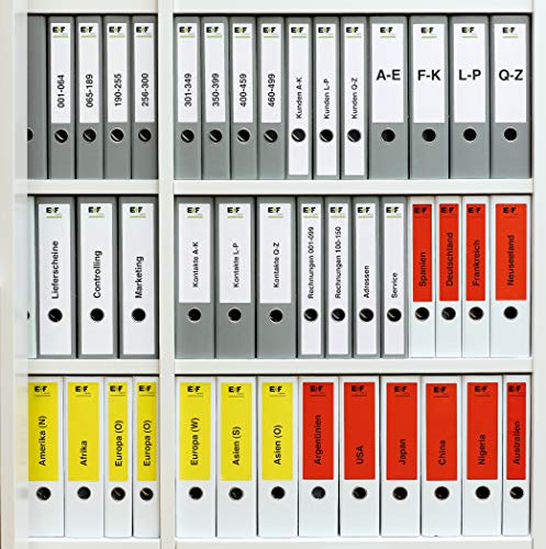 HERMA Self Adhesive Spine Labels, 4 Labels per A4 Sheet, 100 Sheets, 192 x 61 mm, 400 Labels, Blank Lever Arch File Folder Labels Stickers, Sticky Labels for Laser & Inkjet Printer, Yellow