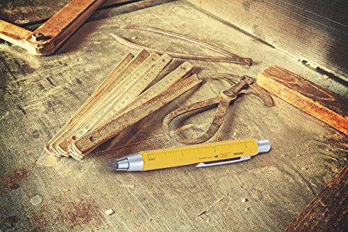 TROIKA ZIMMERMANN 5,6 – PEN56/YE – Carpenter's pencil – clutch pencil (5.6 mm HB lead) – centimetre/inch ruler – 1:20 m/1:50 m scale – brass – laquered – yellow – TROIKA-original