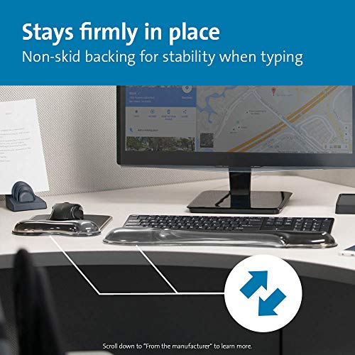 Kensington Mousepad and Wrist Rest, Practical, Gel Pillow, 11-2/5"Wx17-7/10"Lx1-7/10"H,GY (KMW52500) Each, Gray