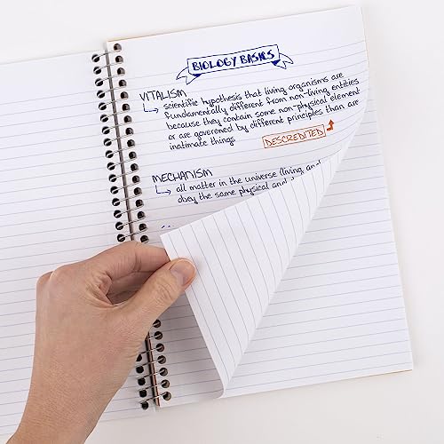 Five Star Spiral Notebooks, 6 Pack, 1 Subject, College Ruled Paper, 7" x 4-3/8", Personal Size, 80 Sheets, Purple, Orange, Green, Blue, Gray, Black (450048A-ECM)