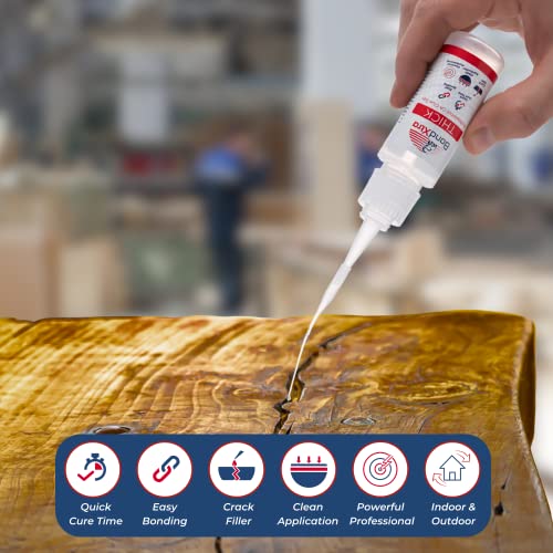 BondXtra 16 oz. Thick CA Glue for Woodworking, Premium Super Glue Kit for Wood Turning with Extra Bottles, Anti Clog Caps, Microtips, Thick Viscosity Cyanoacrylate for Plastic, DIY, Craft, Hobby, etc