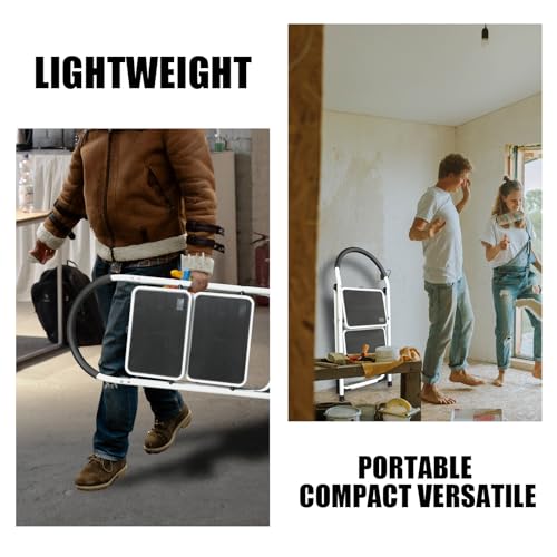 TCE 2 Step Ladder, 400lbs Capacity Step Stool with Anti-Slip Pedal