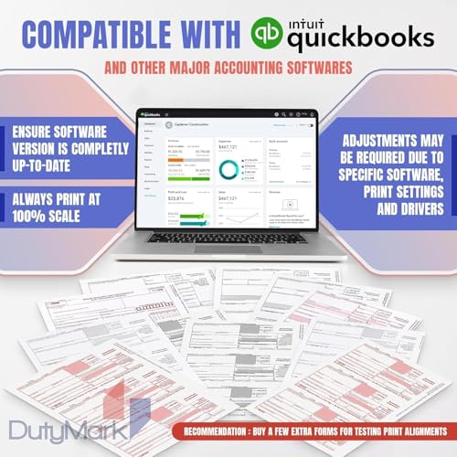 1099 NEC Tax Forms 2025, 3 Part of Laser NEC Tax Forms, 50 Pack and 50 Self-Seal Envelopes, Pack Included Federal/State Copy's, 1096's –Great for QuickBooks and Accounting Software, 50 Pack