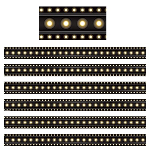 Teacher Created Resources Black Marquee Straight Border Trim, 35 Feet Per Pack, 6 Packs