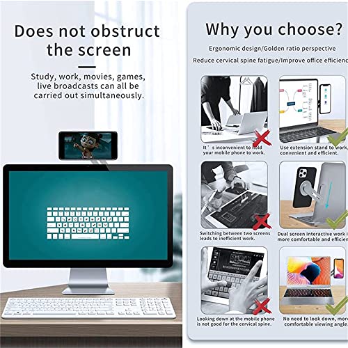GVRMLDF Metal Expansion Phone Stand Laptop Screen Side Mount Folding Holder Desktop PC Support Bracket(D)