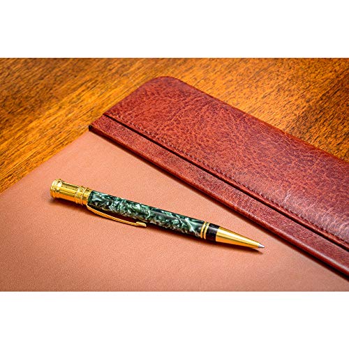 Dacasso Mocha Leather 34" X 20" Top-Rail Desk Pad