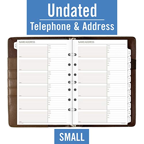 AT-A-Glance Day Runner Harrison Phone and Address Book, Directory, 5-1/2" x 8-1/2", Size 4, Brown (1124-0286)