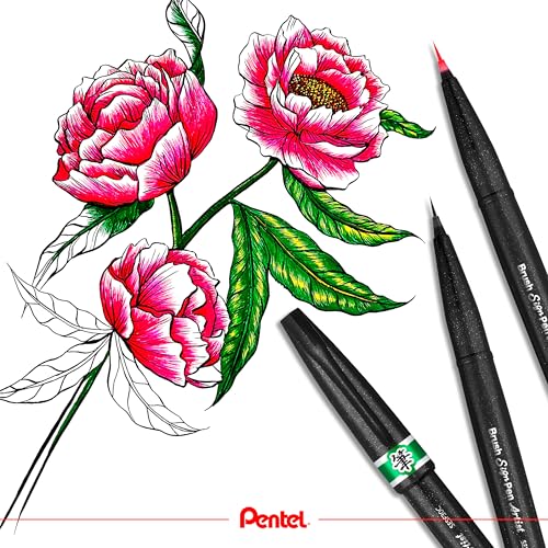 Pentel SESF30 °C NX Extra Fine Brush Tip, Set of 12 Grey