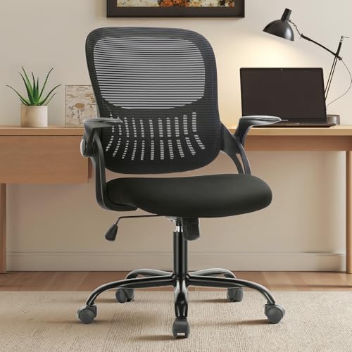 Sweetcrispy Executive Home Office Chair, Mesh Office Chair, Black