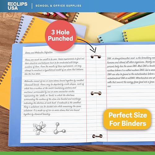 Wide Ruled Loose Leaf Paper Wide Ruled Notebook Paper Lined Writing Filler Paper 10.5” x 8” 56 gsm 3600 Sheets 150 Sheet Per Pack (24 Pack)