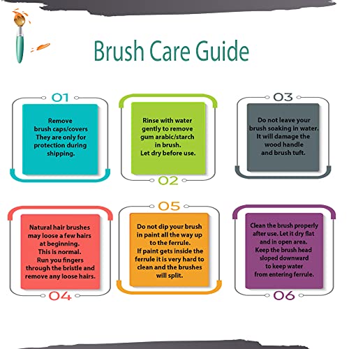 ZEM Brush Mongoose Synthetic Combo Brush Set 5 pcs | Acrylic and Oil