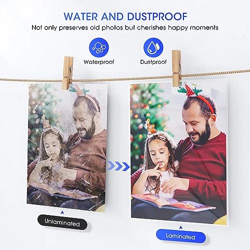 Laminator Machine with Indicator Light, Portable Personal Laminator, Never Jam 40 Laminating Pouches and 2Min Fast Warm-up, Low Noise and 115°C-145°C Temperature Adjusted, for Office, School