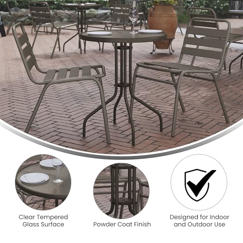 Flash Furniture 23.75 in Round Table, Bronze