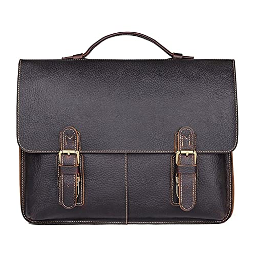 XIXIDIAN Men's Leather Messenger Bag, 15.6 Inches Laptop Briefcase Business Satchel Computer Handbag Shoulder Bag for Men (Size:38x12x30cm) (Color : Brown)