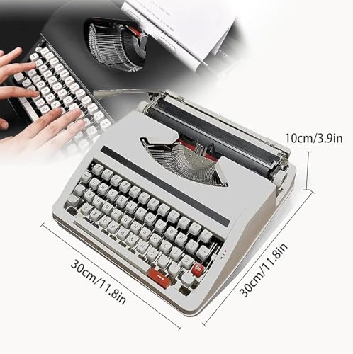 Vintage Typewriter for a Nostalgic Flow - Manual Typewriter Portable Model for Remote Writing Locations - Sleek & Durable Type Writer Classic Word Processor -Typewriters for Writers(White)