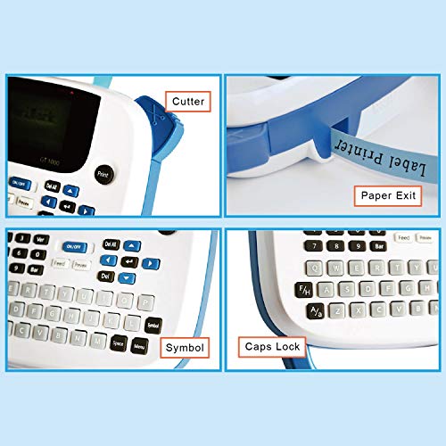 WERTGHJ Portable Label Printer Maker Thermal Transfer 203dpi 6-14mm Mini Machine with Keyboard