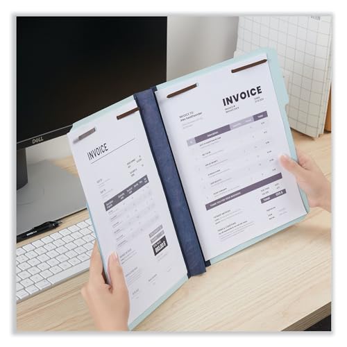 Universal Top Tab Classification Folders, 2" Expansion, 2 Fasteners, Letter Size, Light Blue Exterior, 25/Box