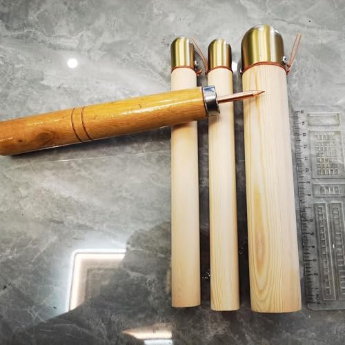 YCJZDIANPU Flint Knapping Tools Pad Kit, 4-Piece Flint Napping Tools,Flint Knapping Tool Kit for Stone Age Crafting, Includes Pressure Flaker and Copper, Ideal for Professionals and Beginners.