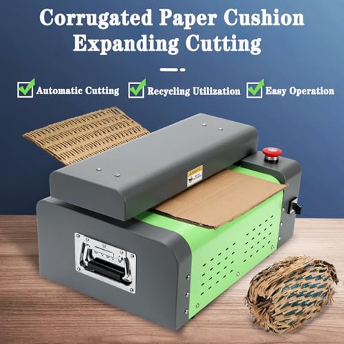 JTYZWLRBY Paper-Honeycomb-Packaging-Padding-Machine,-Waste-Box-Paperboard-Kraft-Expanding-Pad-Shredder-Cutter,-Transforms-Cardboard-Into-Packing-Material,-Cutting-Width-325Mm