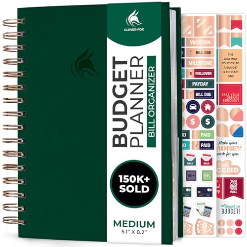 Clever Fox Budget Planner & Monthly Bill Organizer, Medium Dark Green