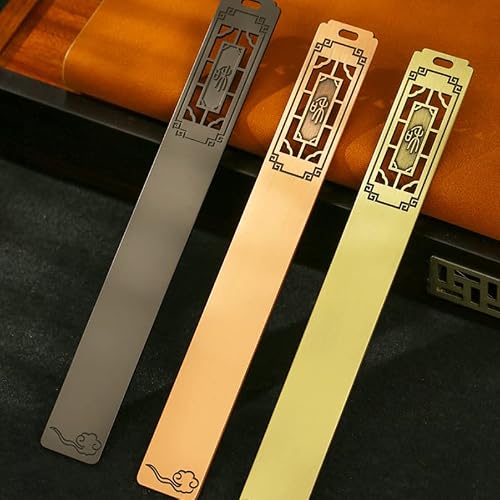 2 Sets of Custom Engraved Window Pane Hollow Metal Bookmark Gift Box Students Business