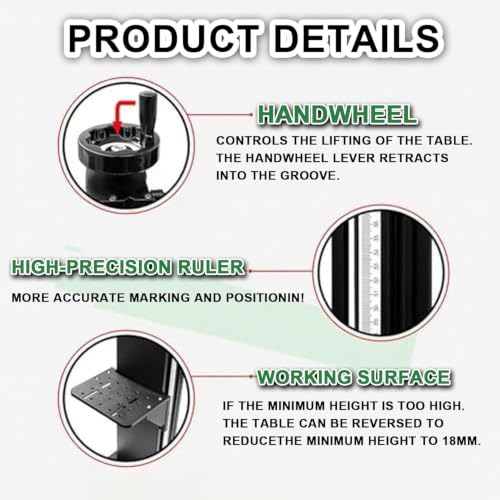 Eoweiot Manual Z-Axis Lifting Platform for Optical Experiments,Adjustable Aluminum Alloy T-Screw Column Lab Lift Table (70cm)