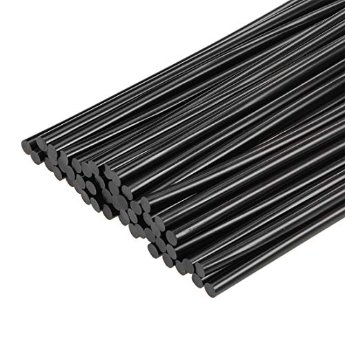 uxcell Mini Hot Glue Gun Sticks 7.87"x0.43" for Glue Guns, Black 50pcs
