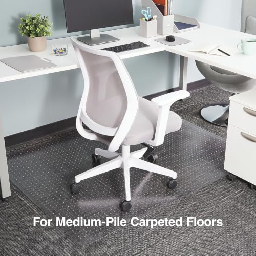 Staples Office Chair Mat, Clear, 60x46 Inch, Medium-Pile Carpet