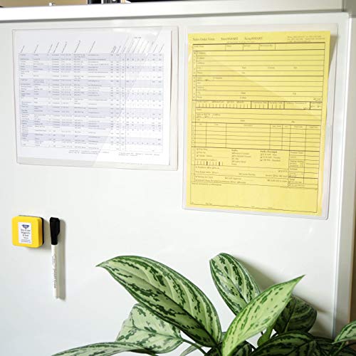 StoreSMART Slash File Jackets - 8 1/2" x 11" - Open Short - Magnetic Back - Clear Front & Solid White Back - 25-Pack - SFJ111-PQWM-25