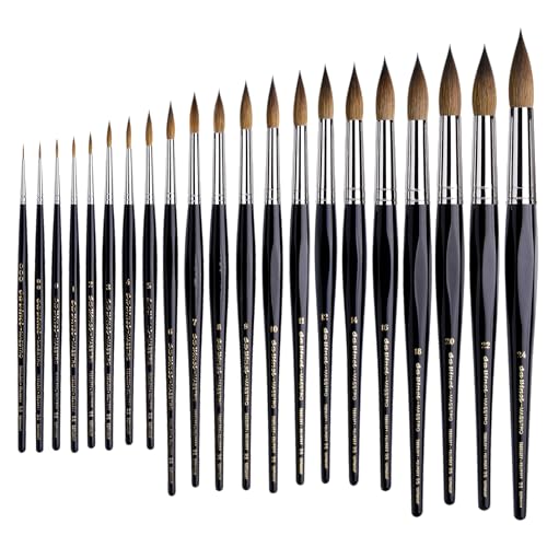 da Vinci Watercolor Series 35 Maestro Paint Brush, Round Long Taper Kolinsky Red Sable, Size 6 (35-06)