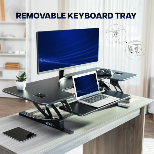 VIVO Black 54 in Standing Desk Converter, DESK-V054V