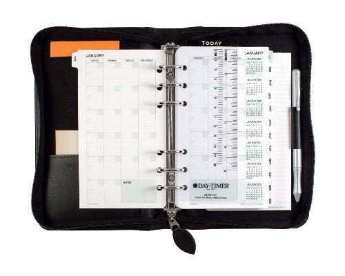 Day-Timer Starter Set Organizer, Bonded Leather, Potable Size, Black (D41746)